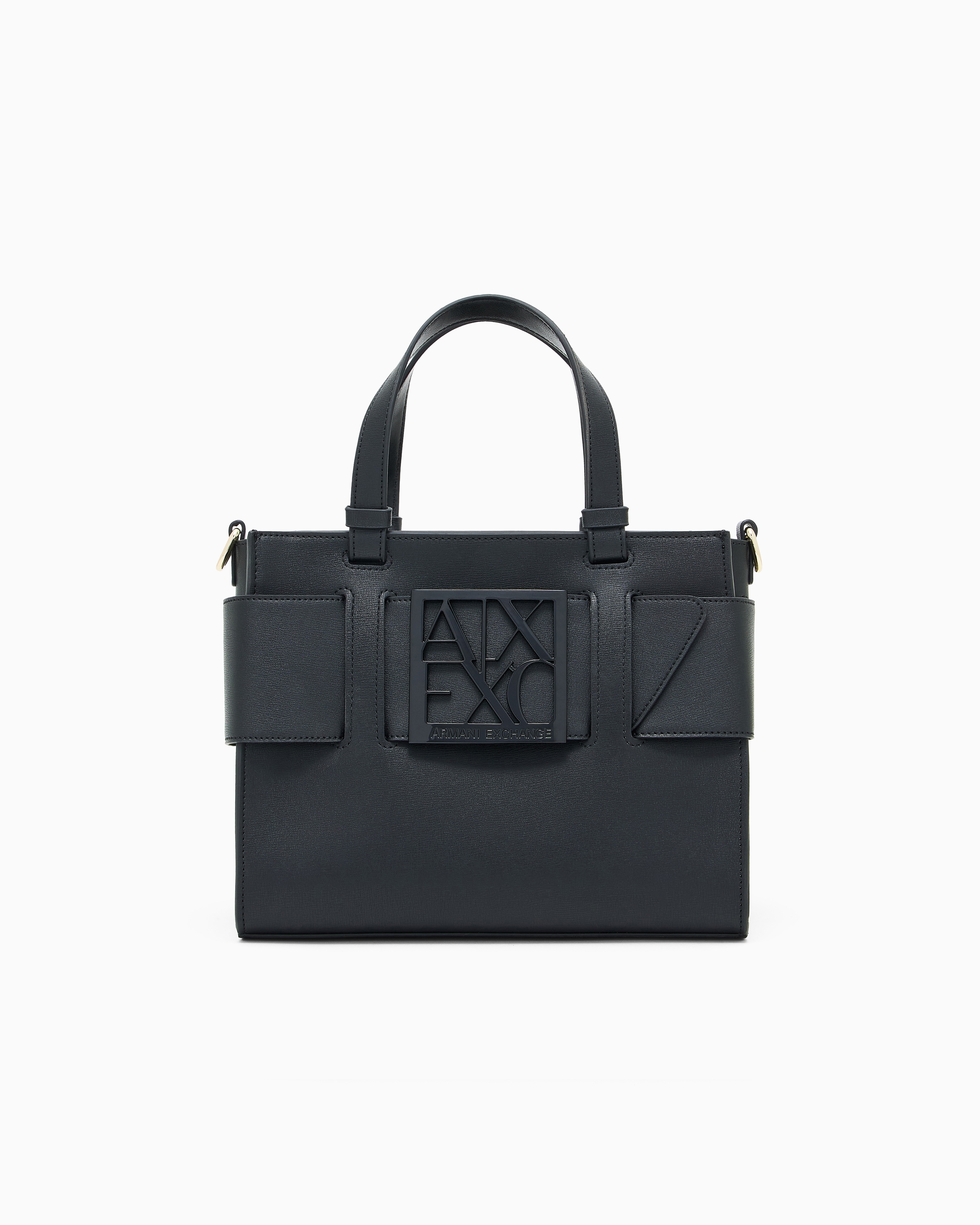 Bolso shopper Susy con logotipo y correa extraíble black